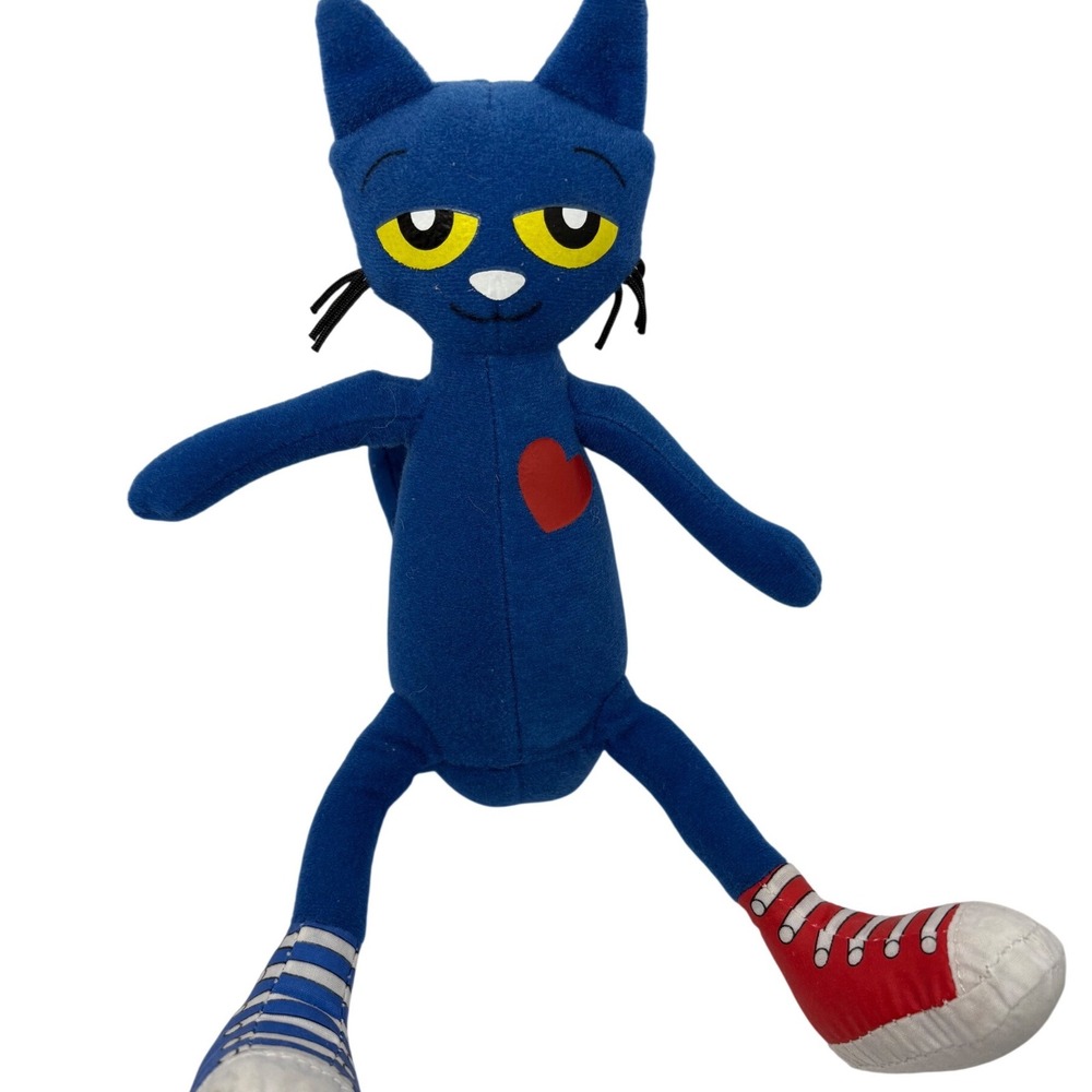 MerryMakers Pete the Cat 11 Inch Plush Doll Blue Heart‎ Mismatched Shoes 1721